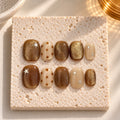 Cocoa Cosmos press-on nails styled